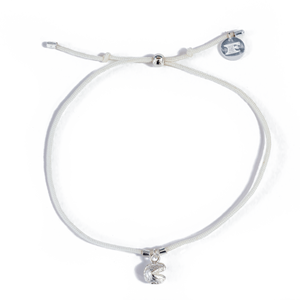 Fortune Cookie String Bracelet (Cream) - Silver